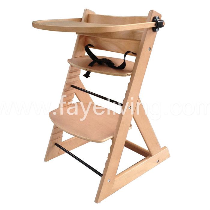 BH02 Bentwood Height Adjustable EU Standard Baby Highchair