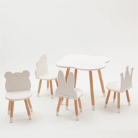 KT03 Customized Shape Wooden Kids Table and Chairs Set